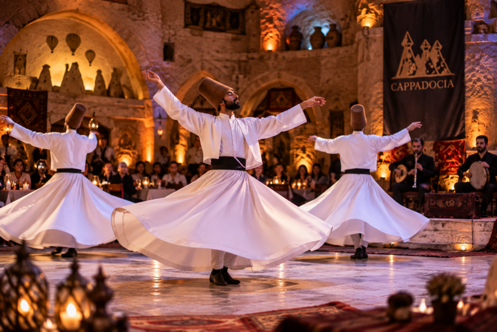 Whirling dervish ceremony in Cappadocia
