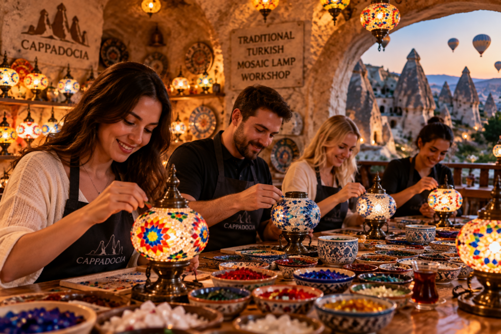 Turkish mosaic lamp workshop